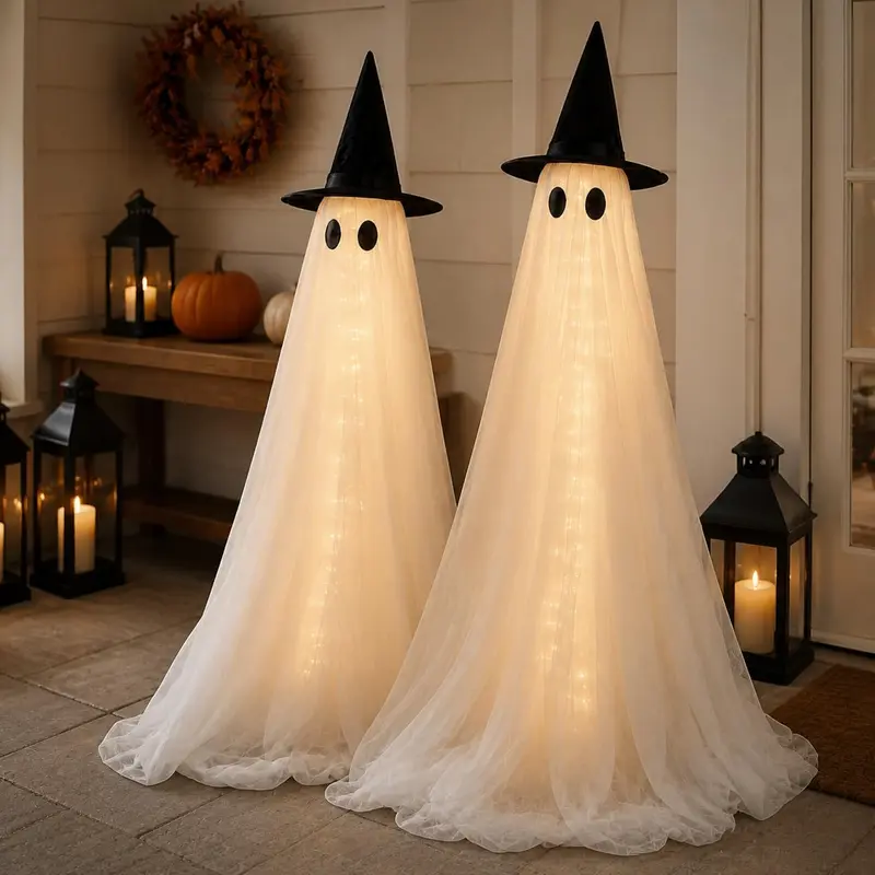5FT lighted Halloween ghost decorations 2 pack
