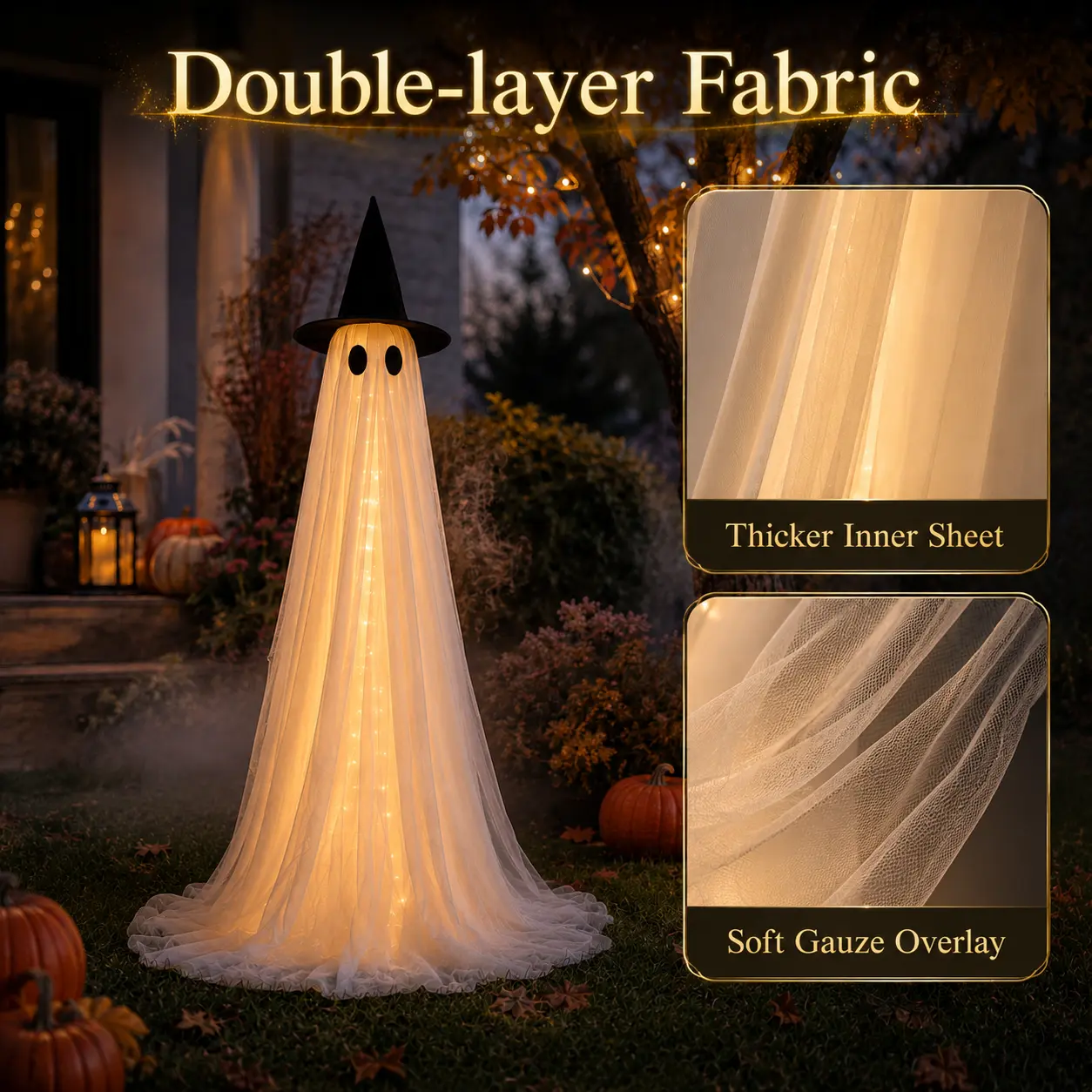 Double layer Halloween ghost fabric