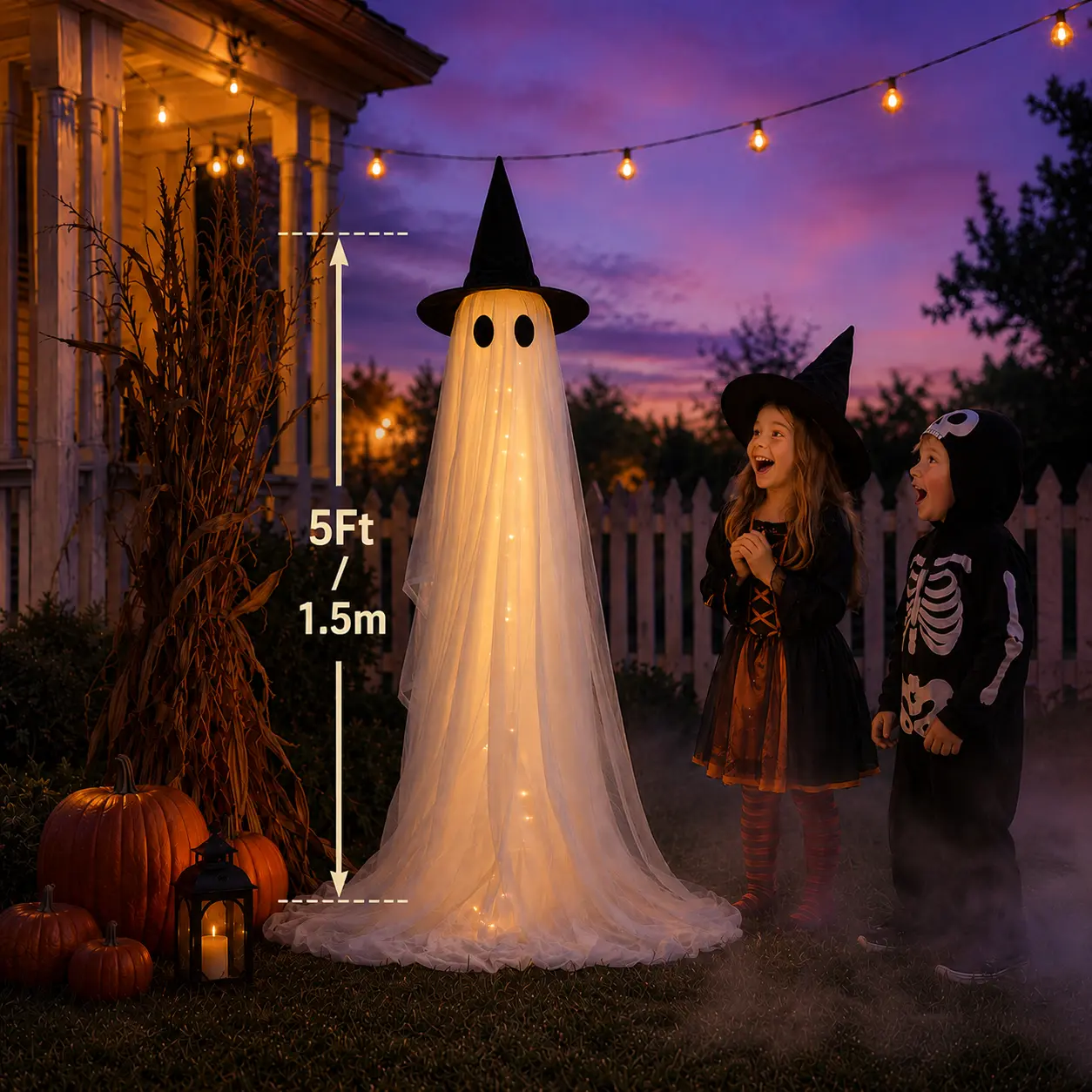 5FT 1.5M Halloween ghost decoration height
